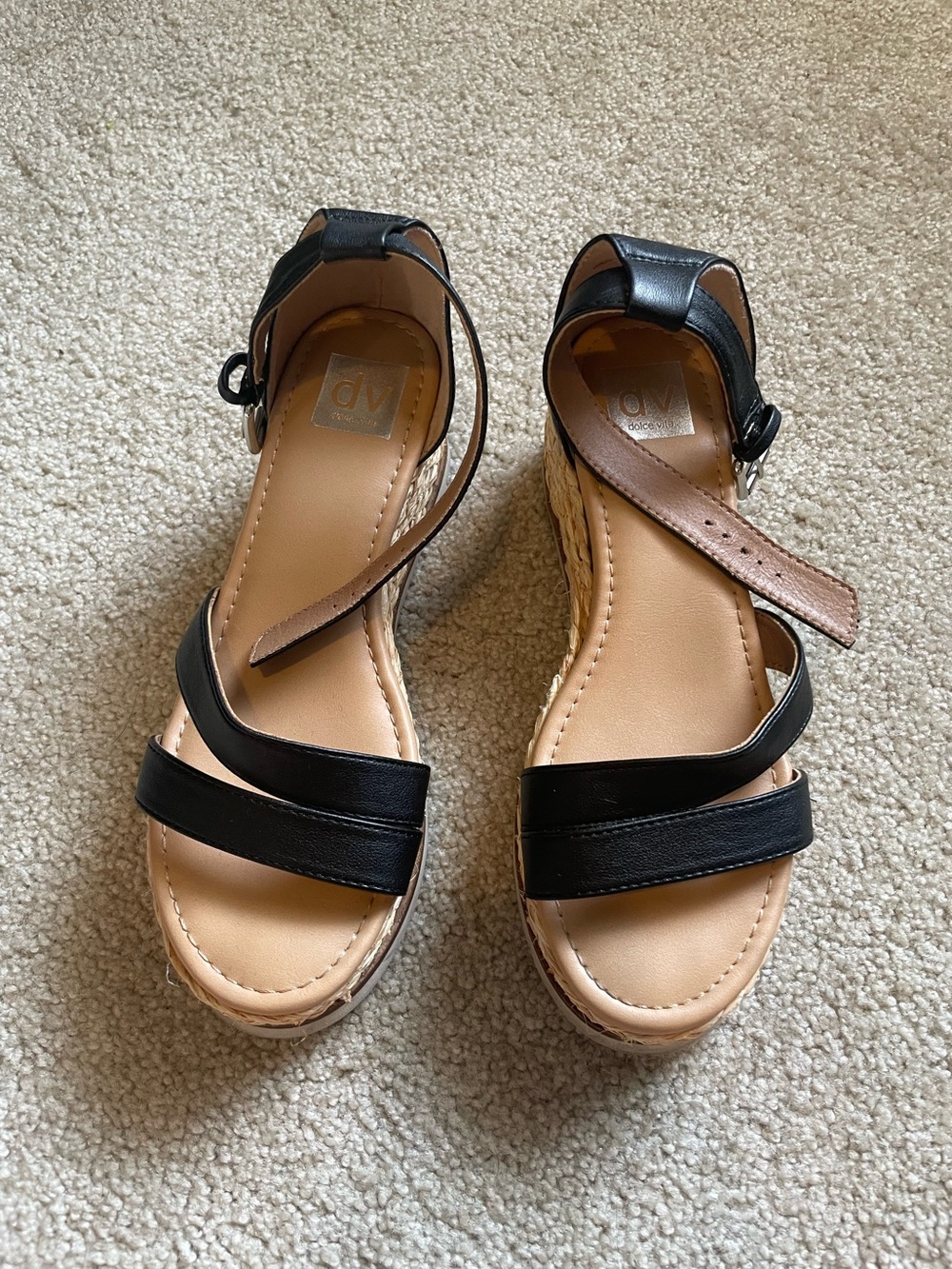 Dolce Vita “Breanne” Black Espadrille Platform Wedge Sandals - Women’s 8 - EUC